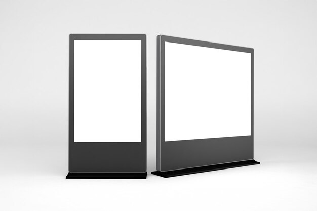 Display pubblicitario digitale con schermo vuoto
