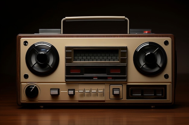 Dispositivo elettronico retro boombox marrone