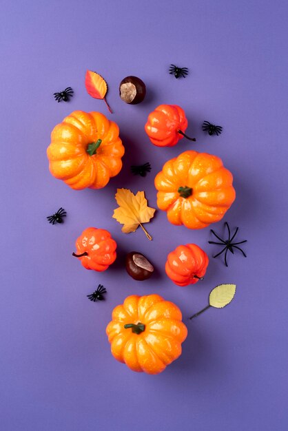 Disposizione creativa di halloween vista dall'alto