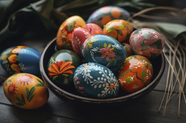 Disposizione decorativa delle uova di Pasqua