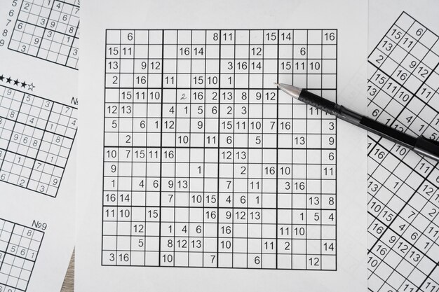 Disposizione della pagina del gioco di sudoku