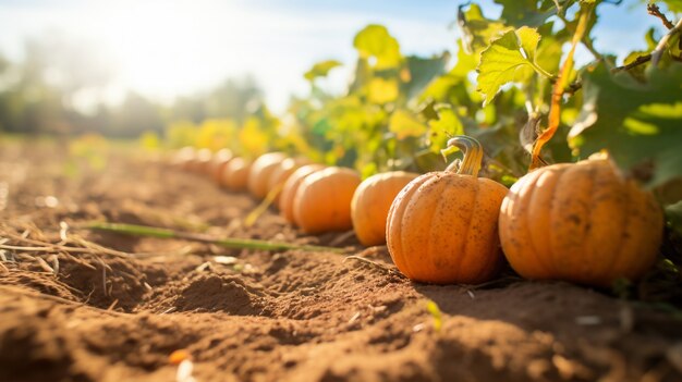 Disposizione delle zucche all'aperto