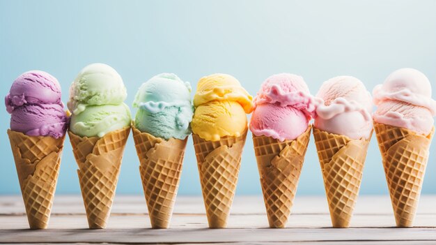 Disposizione di deliziosi gelati