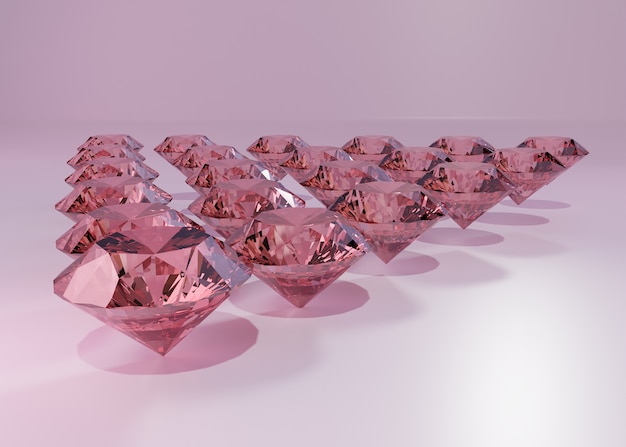 Disposizione di diamanti rosa brillante