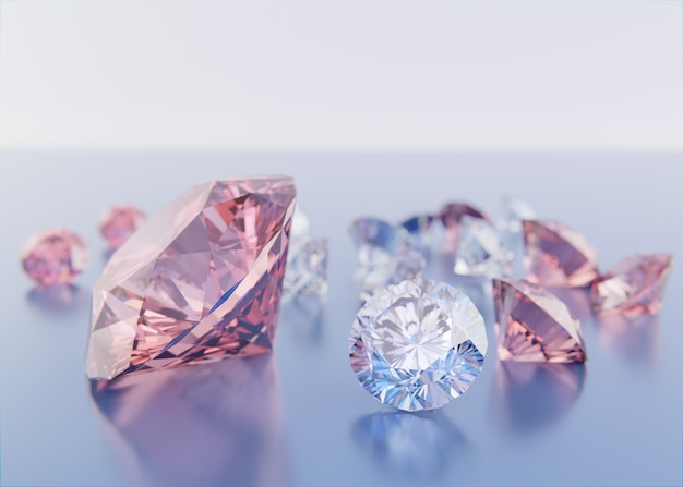 Disposizione di diamanti rosa brillante