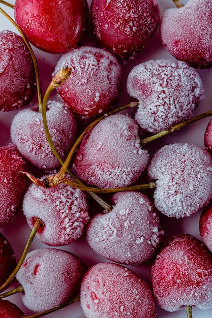 Disposizione di frutta congelata macro
