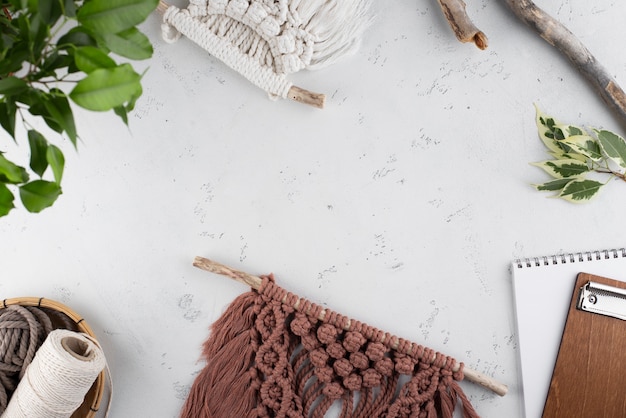 Disposizione Macrame con copia spazio