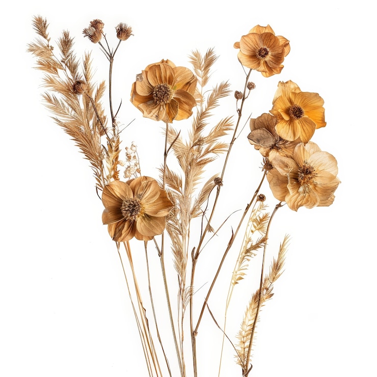 Foto gratuito disposizione onirica con fiori secchi decorativi