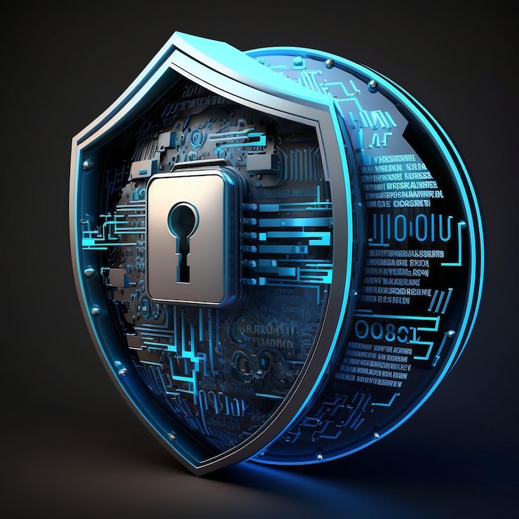 Foto gratuito distintivo di sicurezza internet 3d