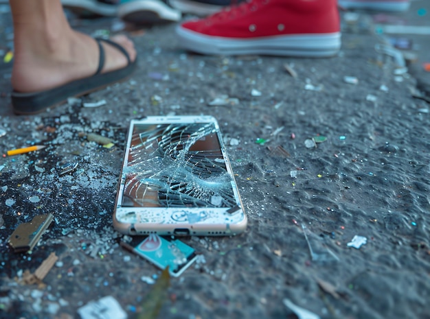Distruzione di smartphone illustrata