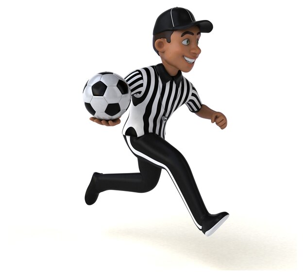 Divertente illustrazione 3D di un arbitro americano