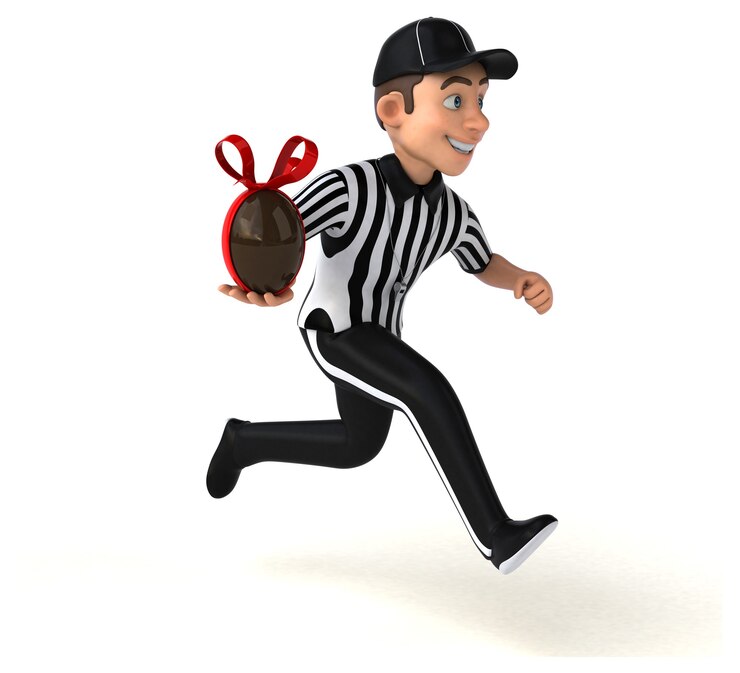 Foto gratuito divertente illustrazione 3d di un arbitro americano