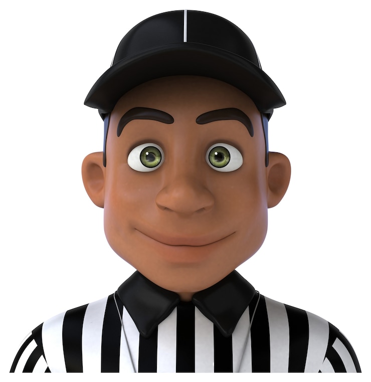 Foto gratuito divertente illustrazione 3d di un arbitro americano