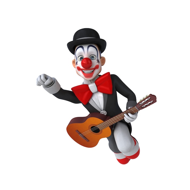 Divertente illustrazione 3D di un divertente clown