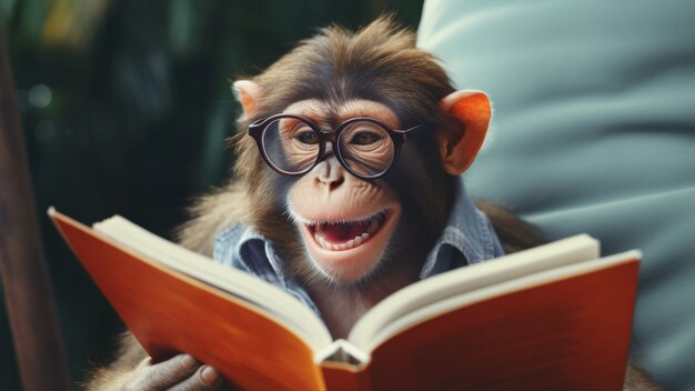 Divertente libro di lettura della scimmia
