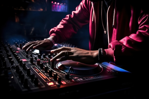 DJ che suona musica al club