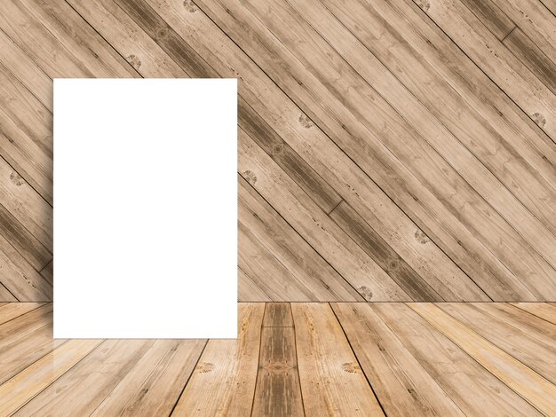 Documento in bianco su una superficie in legno