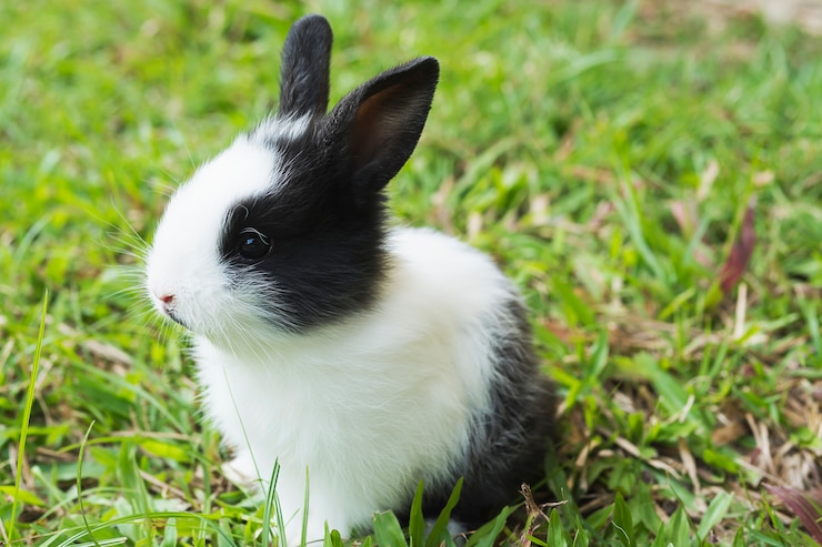 Foto gratuito dolce bambino di due settimane, coniglio thailandese.