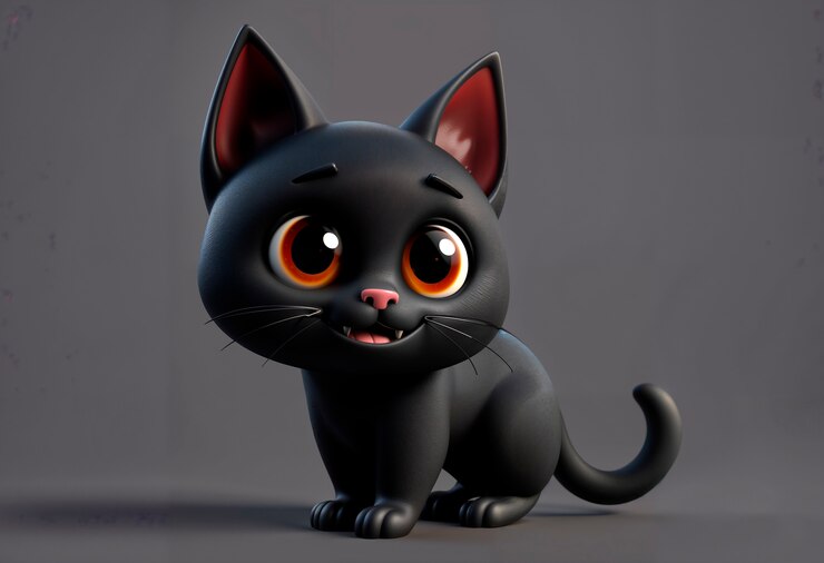 Foto gratuito dolce gatto di halloween 3d