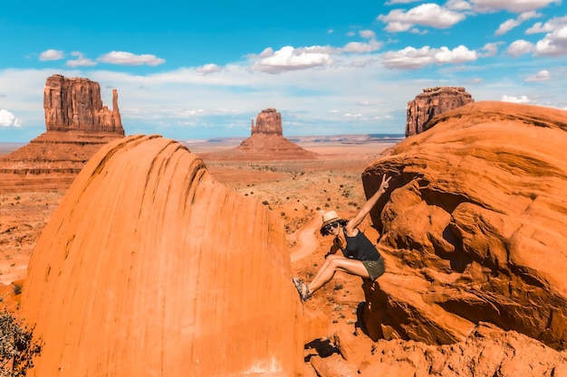 Donna nel Parco Nazionale del Grand Canyon Grand USA