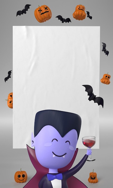Dracula e decorazione di zucca per halloween