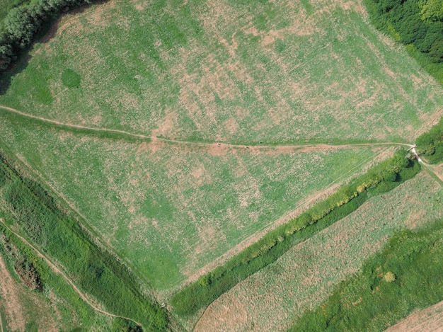 Drone vista del paesaggio vicino a Teddy Bear Woods, Weymouth, Dorset