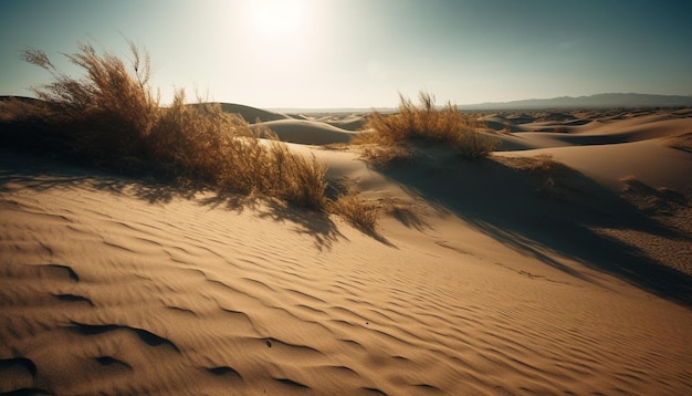 Dune di sabbia increspate nel calore arido dell'Africa generato dall'intelligenza artificiale