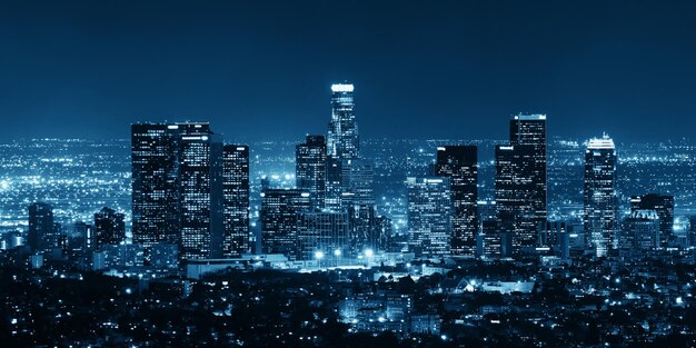 Edifici del centro di Los Angeles di notte