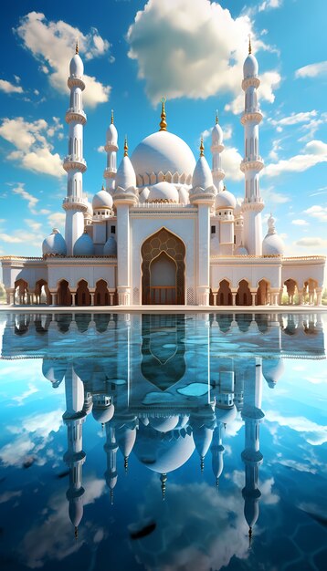 Edificio di moschea con un'architettura intricata