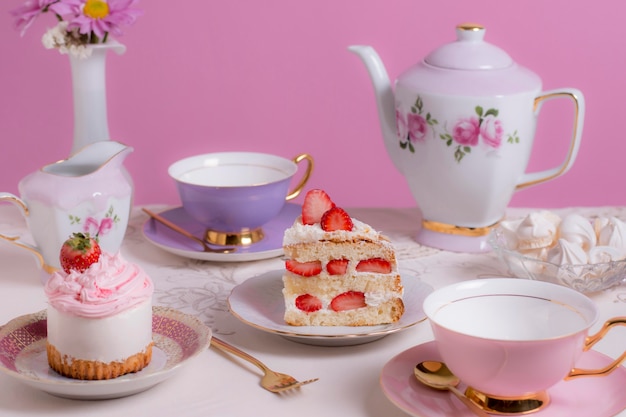 Elegante assortimento di tea party