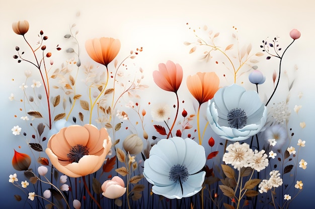 elegante illustrazione di fiori colorati
