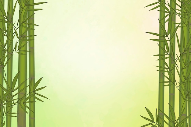 Elementi in foglia di bambù verde