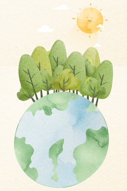 Elemento di design foresta piantagione di terra