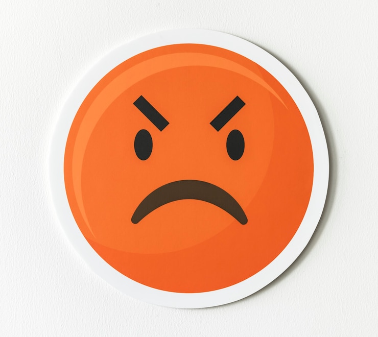 Foto gratuito emoticon emoji icona faccia arrabbiata
