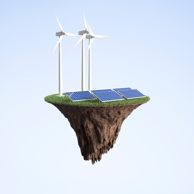 Foto gratuito energia eolica e solare