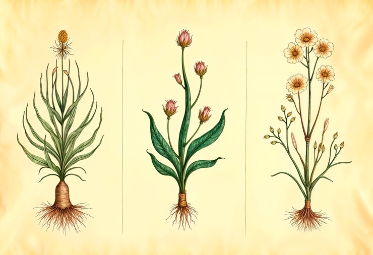 Foto gratuito erbe botaniche su carta
