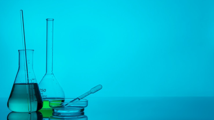 Foto gratuito esemplari di laboratorio di natura morta
