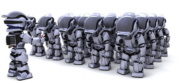 Esercito di robot con leader