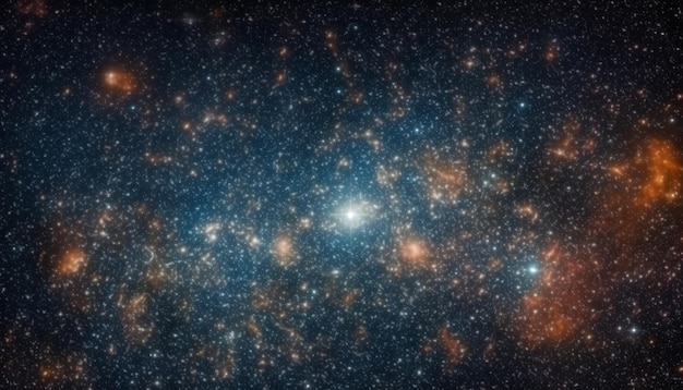 Esplorando lo spazio profondo una supernova incandescente illumina la galassia a spirale generata dall'intelligenza artificiale