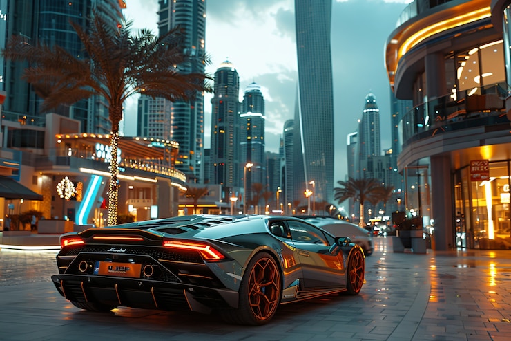 Foto gratuito esplorazione futuristica dell'evoluzione del paesaggio urbano di dubai