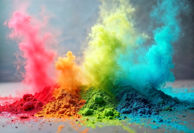Foto gratuito esplosione di polvere colorata