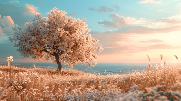 Estetica sognante e colore dell'anno toni paesaggio naturale