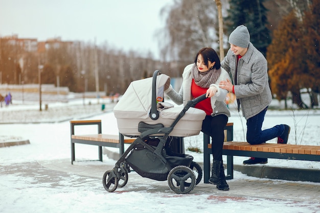 Famiglia d&#39;inverno