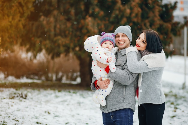 Famiglia d&#39;inverno