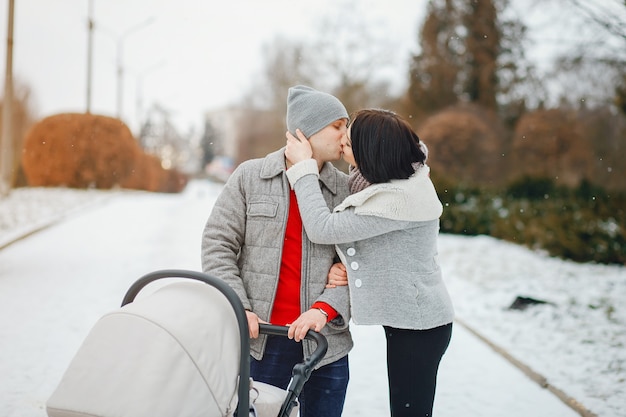 Famiglia d&#39;inverno