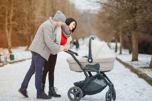 Famiglia d&#39;inverno