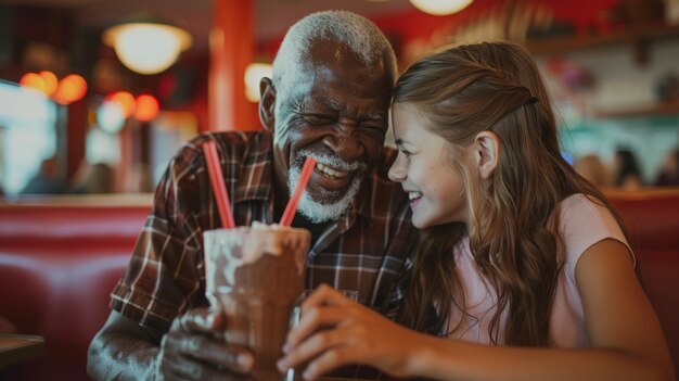 Famiglia media che mangia un delizioso cioccolato