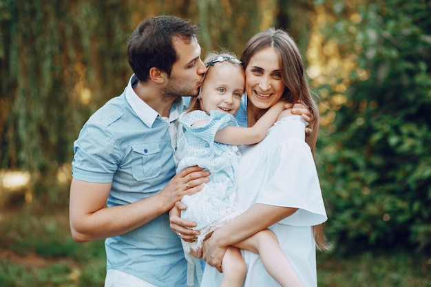 famiglia su un parco