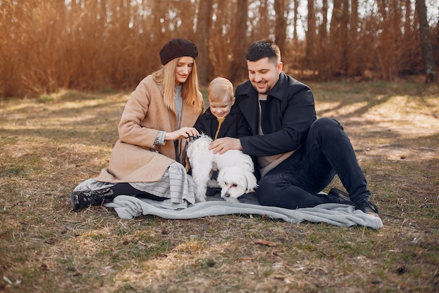 Famiglia sveglia che gioca in un parco