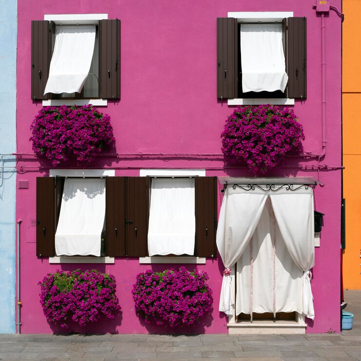 Foto gratuito famosa vista dell'isola di burano venezia